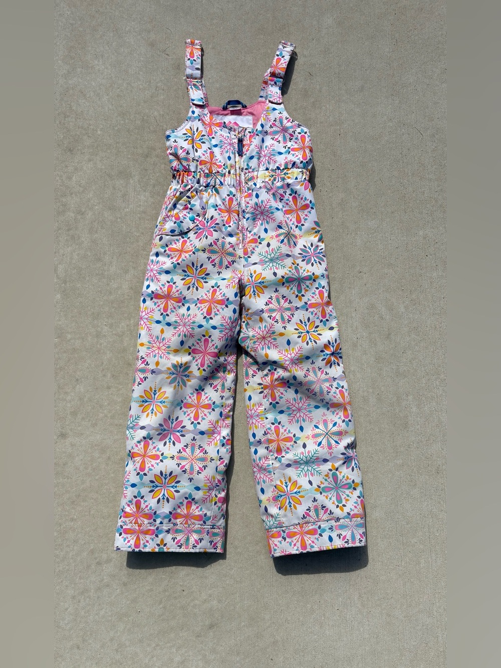 Obermeyer White Floral Print Snow Overalls